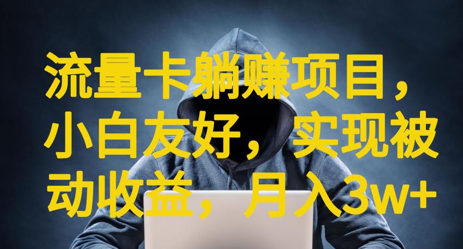 流量卡躺赚项目，小白友好，开设后台，实现被动收益，只要出卡，就能一直赚钱，利润高昂【揭秘】-久久资源库
