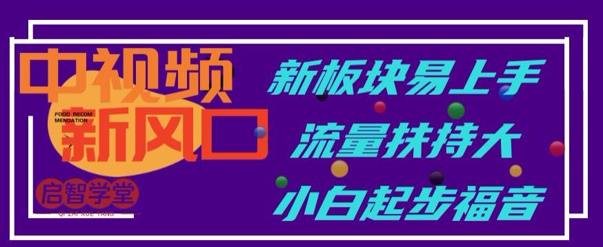 中视频新风口，新板块易上手，流量扶持大，小白起步福音【揭秘】-久久资源库