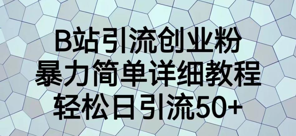 B站引流创业粉，暴力简单详细教程，轻松日引流50+【揭秘】-久久资源库