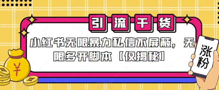 小红书无限暴力私信不屏蔽，无限多开脚本【仅揭秘】-久久资源库