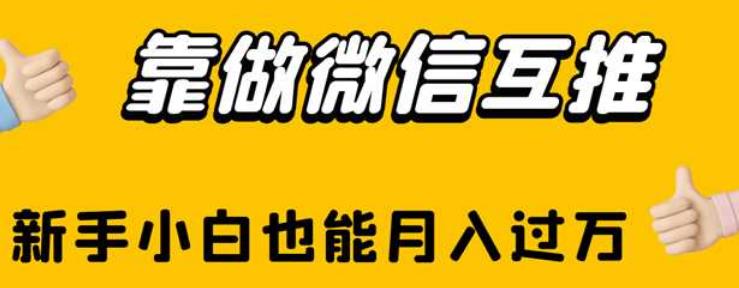 靠做微信互推，新手小白也能月入过万【揭秘】-久久资源库