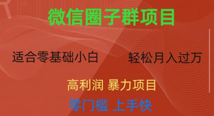 微信资源圈子群项目，零门槛，易上手，一个群1元，一天轻轻松松300+【揭秘】-久久资源库