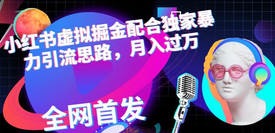 小红书虚拟掘金配合独家首发暴力引流思路，月入过万【揭秘】-久久资源库