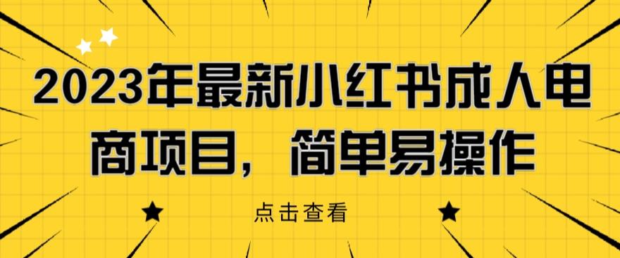 2023年最新小红书成人电商项目，简单易操作【详细教程】【揭秘】-久久资源库