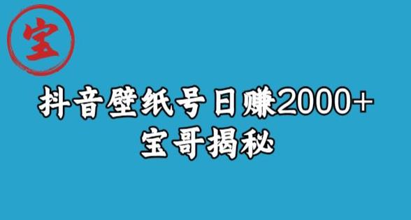 宝哥抖音壁纸号日赚2000+，不需要真人露脸就能操作【揭秘】-久久资源库