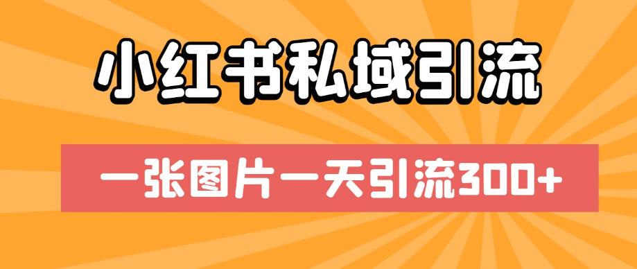 小红书私域引流，一张图片一天引流300+【揭秘】-久久资源库