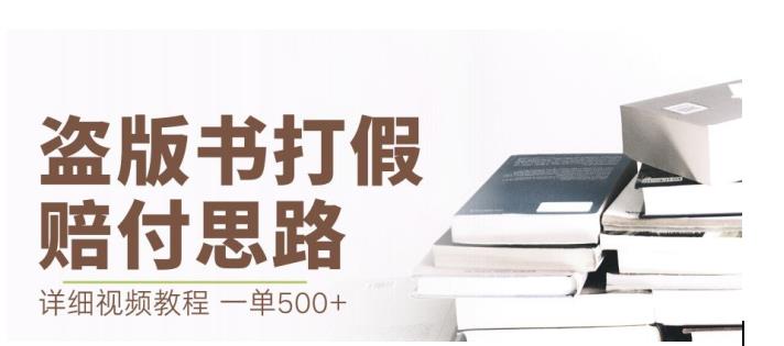 最新盗版书赔付打假项目，一单利润500+【详细玩法视频教程】【仅揭秘】-久久资源库