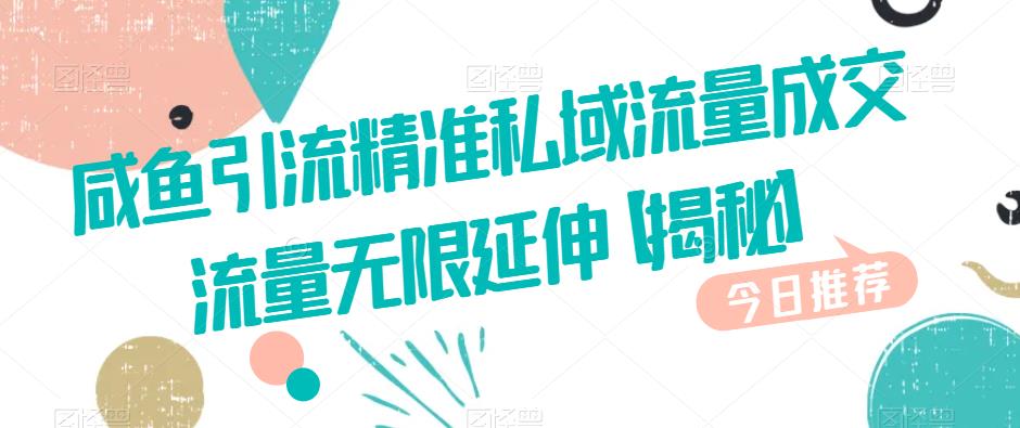 咸鱼引流精准私域流量成交流量无限延伸【揭秘】-久久资源库