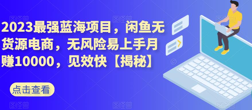 2023最强蓝海项目，闲鱼无货源电商，无风险易上手月赚10000，见效快【揭秘】-久久资源库