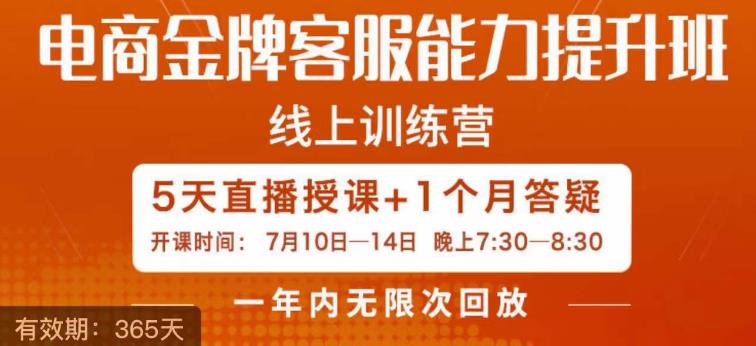 电商金牌客服能力提升班，提升客服能力是你店铺业绩的关键要素-久久资源库