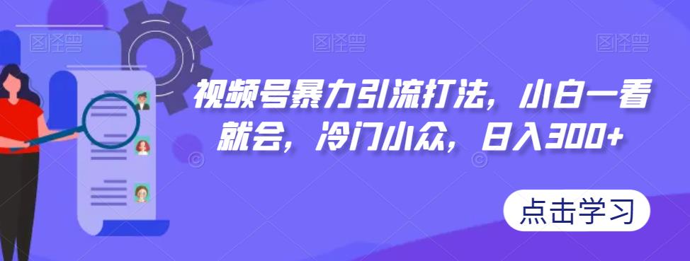 视频号暴力引流打法，小白一看就会，冷门小众，日入300+【揭秘】-久久资源库
