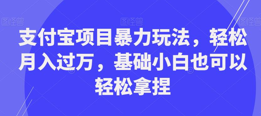 支付宝项目暴力玩法，轻松月入过万，基础小白也可以轻松拿捏【揭秘】-久久资源库
