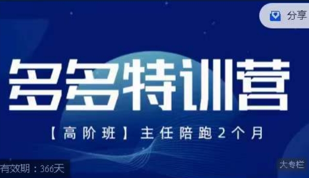 纪主任·多多特训营高阶班【9月13日更新】，拼多多最新玩法技巧落地实操-久久资源库