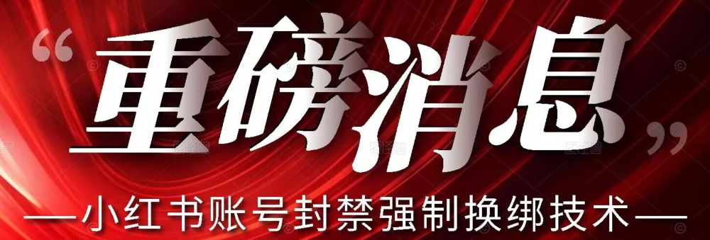 【最新】小红书账号封禁强制换绑技术可日赚300-久久资源库