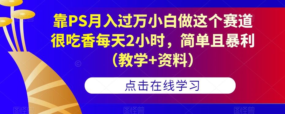 靠PS月入过万小白做这个赛道很吃香每天2小时，简单且暴利（教学+资料）-久久资源库