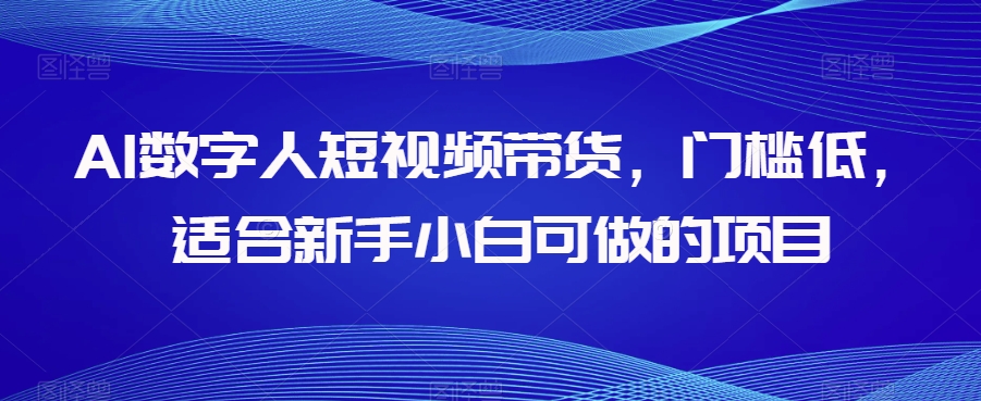 AI数字人短视频带货，门槛低，适合新手小白可做的项目-久久资源库