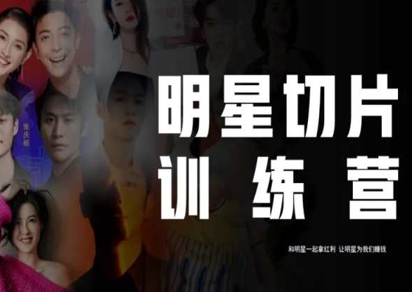 王子·明星切片线上训练营（2023），和明星一起拿红利，让明星为我们赚钱-久久资源库