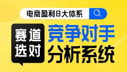 电商盈利8大体系·赛道选对，​竞争对手分析系统线上课-久久资源库