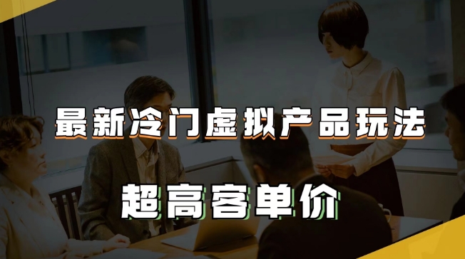 最新冷门虚拟产品玩法，超高客单价，月入2-3万＋【揭秘】-久久资源库