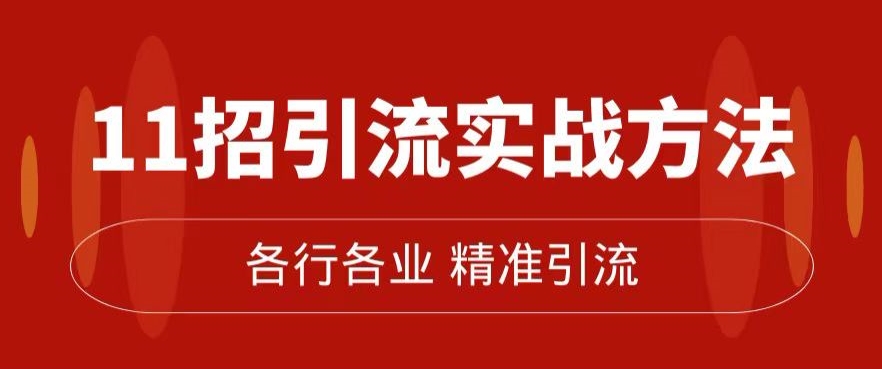 精准引流术：11招引流实战方法，让你私域流量加到爆（11节课完整)-久久资源库