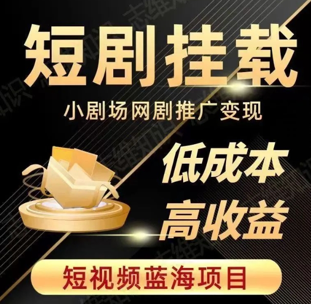 2023短视频蓝海项目，抖音快手短剧推广变现教程，低成本高收益-久久资源库
