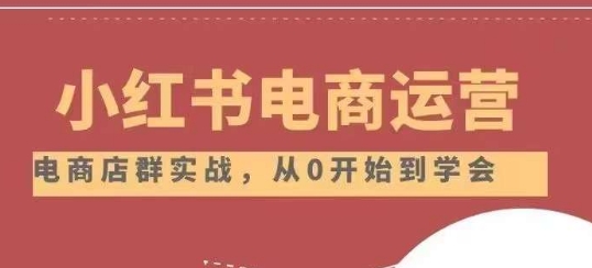 小红书店铺运营从小白到大神2.0，从入门到精通-久久资源库