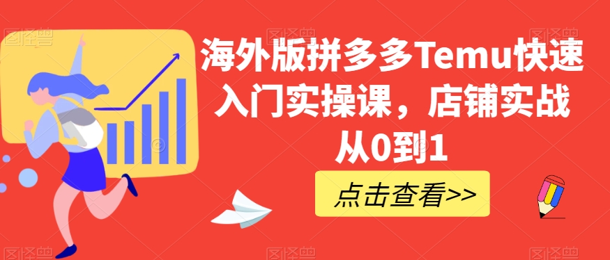 海外版拼多多Temu快速入门实操课，店铺实战从0到1-久久资源库