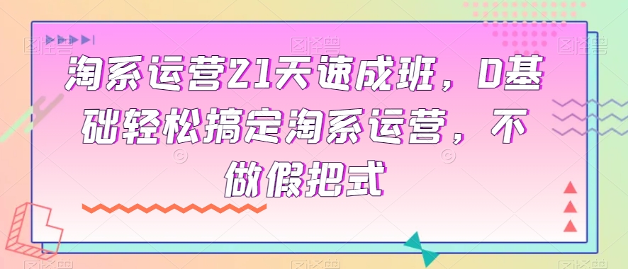 淘系运营21天速成班，0基础轻松搞定淘系运营，不做假把式-久久资源库