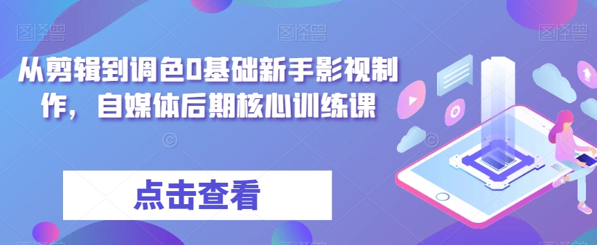 从剪辑到调色0基础新手影视制作，自媒体后期核心训练课-久久资源库