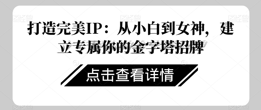 打造完美IP：从小白到女神，建立专属你的金字塔招牌-久久资源库