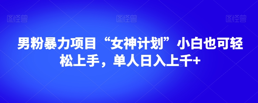 男粉暴力项目“女神计划”小白也可轻松上手，单人日入上千+【揭秘】-久久资源库