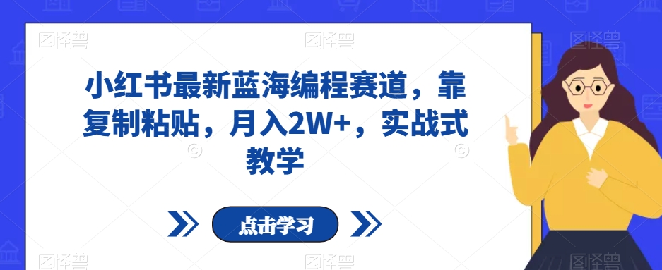 小红书最新蓝海编程赛道，靠复制粘贴，月入2W+，实战式教学【揭秘】-久久资源库