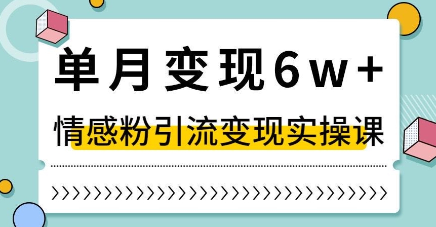 单月变现6W+，抖音情感粉引流变现实操课，小白可做，轻松上手，独家赛道【揭秘】-久久资源库