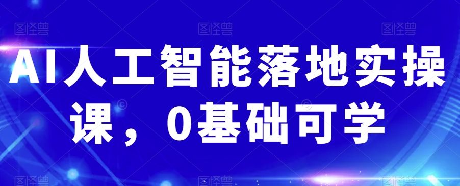 AI人工智能落地实操课，0基础可学-久久资源库