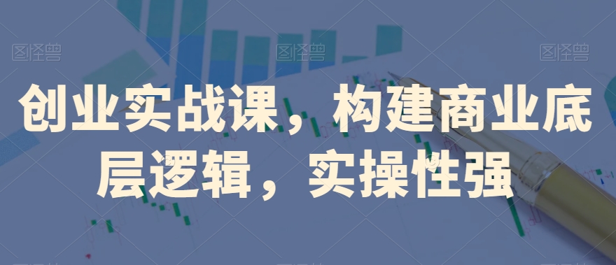 创业实战课，​构建商业底层逻辑，实操性强-久久资源库