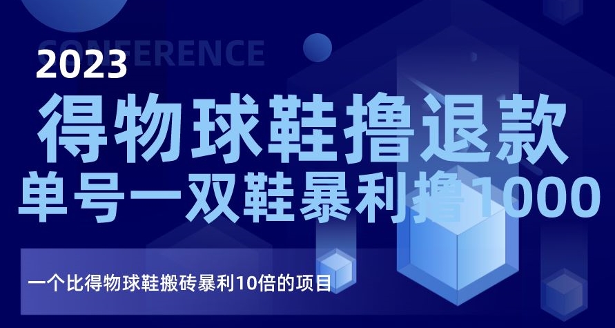 2023得物球鞋撸退款，单号一双鞋暴利撸1000，一个比得物球鞋搬砖暴利10倍的项目【揭秘】-久久资源库