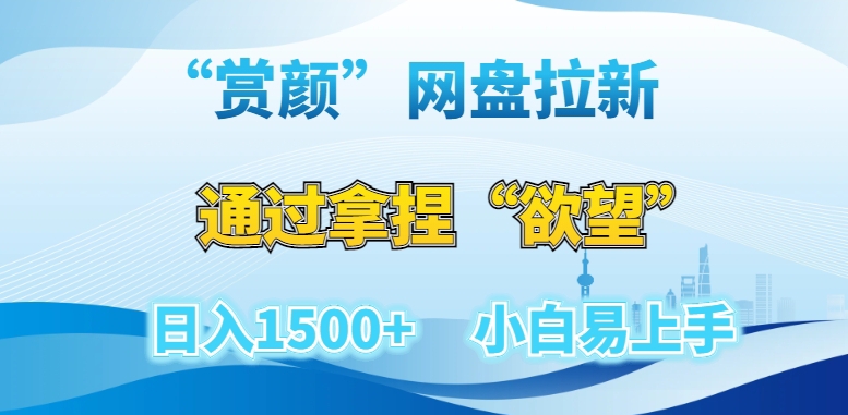 “赏颜”网盘拉新赛道，通过拿捏“欲望”日入1500+，小白易上手【揭秘】-久久资源库