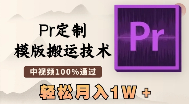 最新Pr定制模版搬运技术，中视频100%通过，几分钟一条视频，轻松月入1W＋【揭秘】-久久资源库