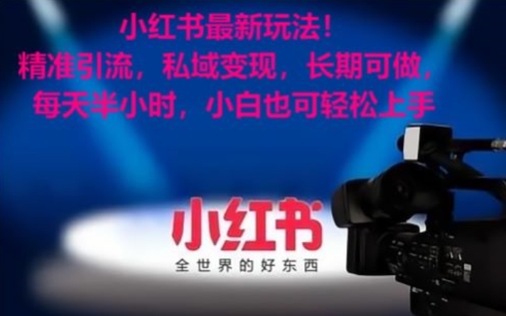小红书最新玩法！精准引流，私域变现，长期可做，每天半小时，小白也可轻松上手【揭秘】-久久资源库