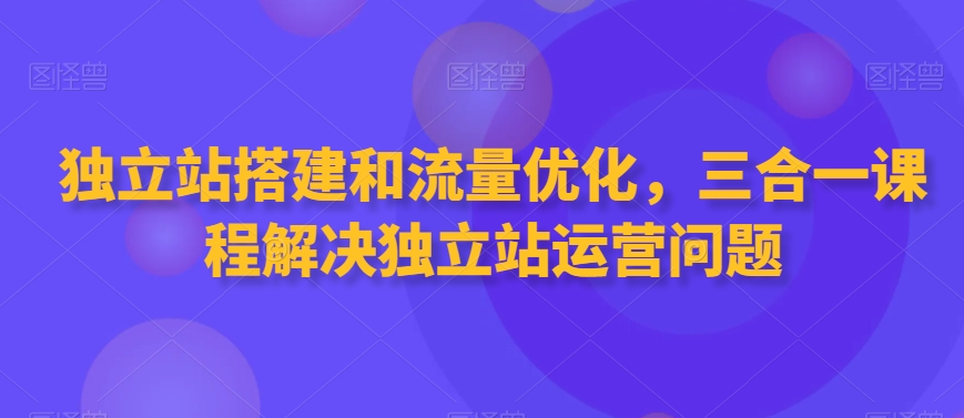 独立站搭建和流量优化，三合一课程解决独立站运营问题-久久资源库