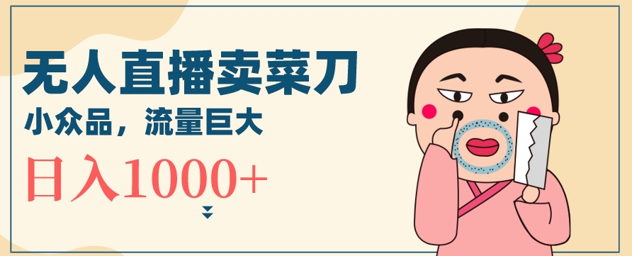 无人冷门品直播新玩法，通过卖菜刀日入1000+【揭秘】-久久资源库