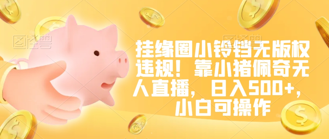挂缘圈小铃铛无版权违规！靠小猪佩奇无人直播，日入500+，小白可操作【揭秘】-久久资源库