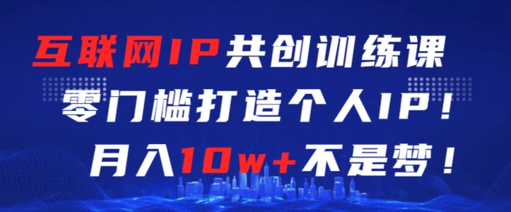 互联网IP共创训练课，零门槛零基础打造个人IP，月入10w+不是梦【揭秘】-久久资源库
