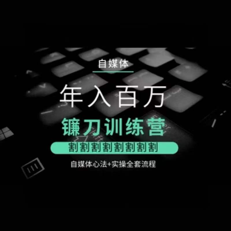 自媒体年入百万镰刀训练营，割割割割割割割割，自媒体心法+实操全套流程-久久资源库