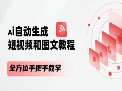 AI自动生成短视频和图文课程，全方位手把手教学-久久资源库