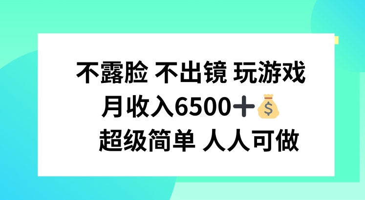 不露脸 不出境 玩游戏，月入6500 超级简单 人人可做【揭秘】-久久资源库