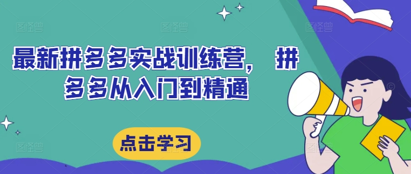 最新拼多多实战训练营， 拼多多从入门到精通-久久资源库