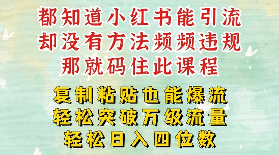 小红书靠复制粘贴一周突破万级流量池干货，以减肥为例，每天稳定引流变现四位数【揭秘】-久久资源库