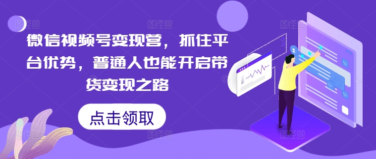 微信视频号变现营，抓住平台优势，普通人也能开启带货变现之路-久久资源库