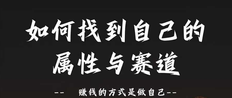 赛道和属性2.0：如何找到自己的属性与赛道，赚钱的方式是做自己-久久资源库